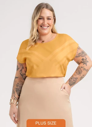 Habana - Blusa Plus Size em Misturinha  Laranja - HABANA