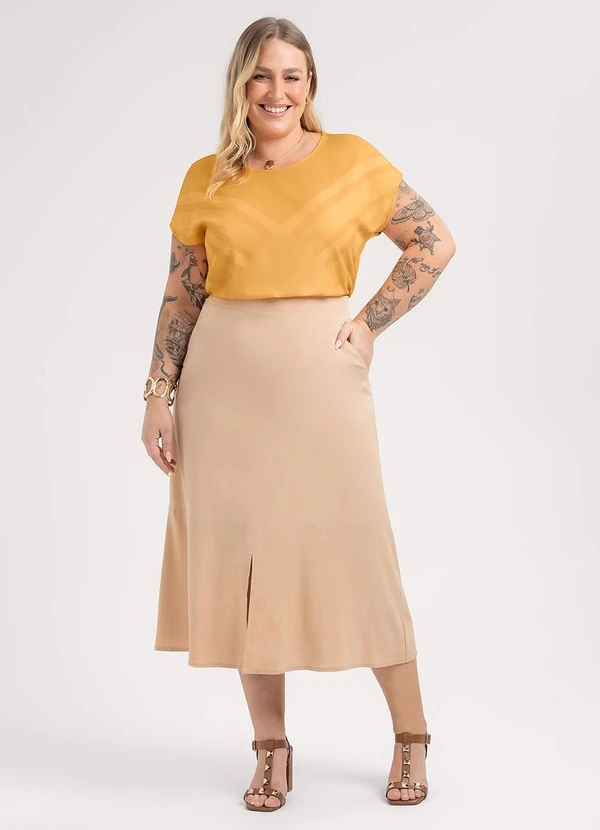Habana - Blusa Plus Size em Misturinha Laranja 3