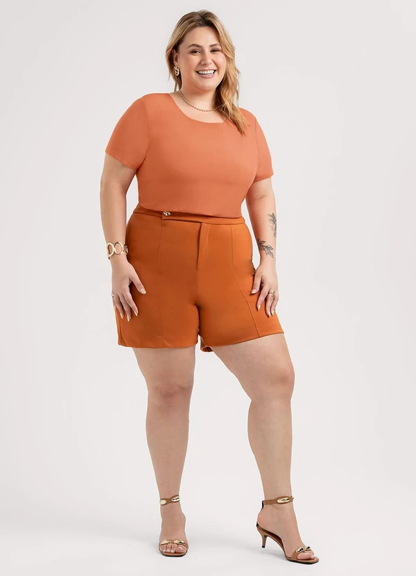Habana - Blusa Plus Size em Misturinha Laranja 3