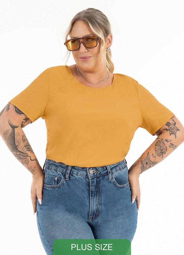 Habana - Blusa Plus Size em Misturinha Laranja 2