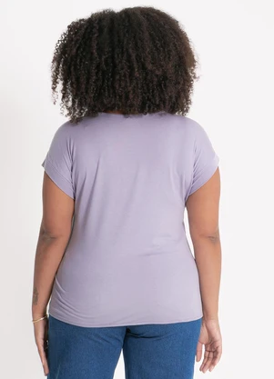 Habana - Blusa Plus Size em Misturinha Lilás - HABANA