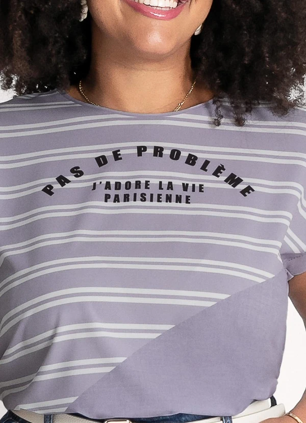 Habana - Blusa Plus Size em Misturinha Lilás 1