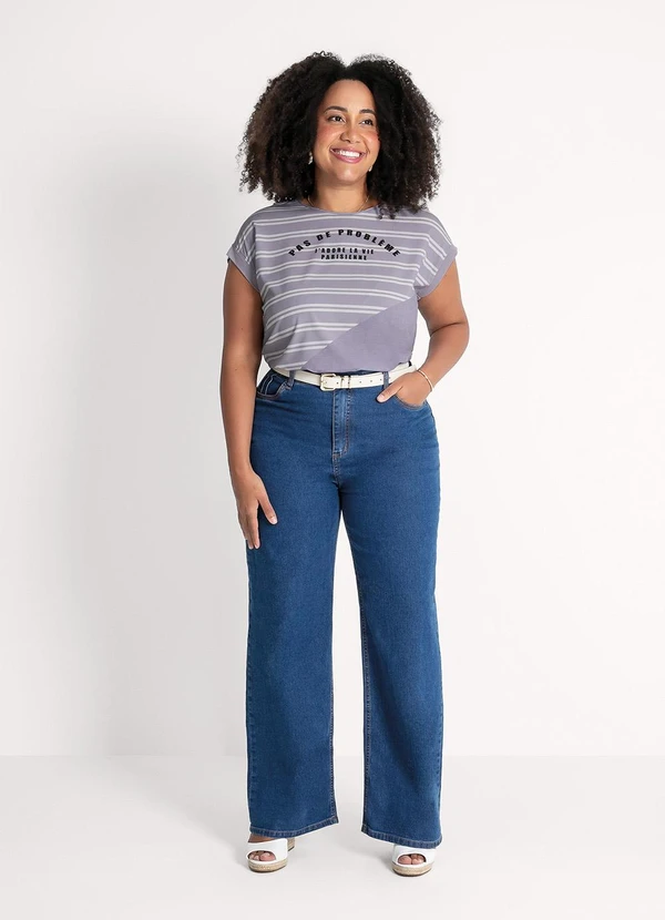 Habana - Blusa Plus Size em Misturinha Lilás 4