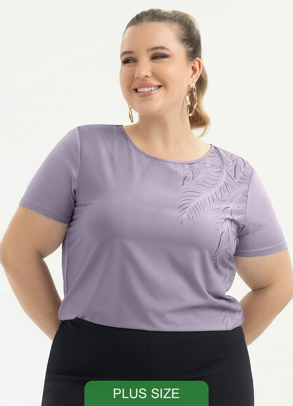Cativa - Blusa Plus Size em Misturinha Lilás