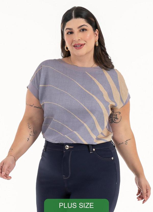 Habana - Blusa Plus Size em Misturinha Lilás 2