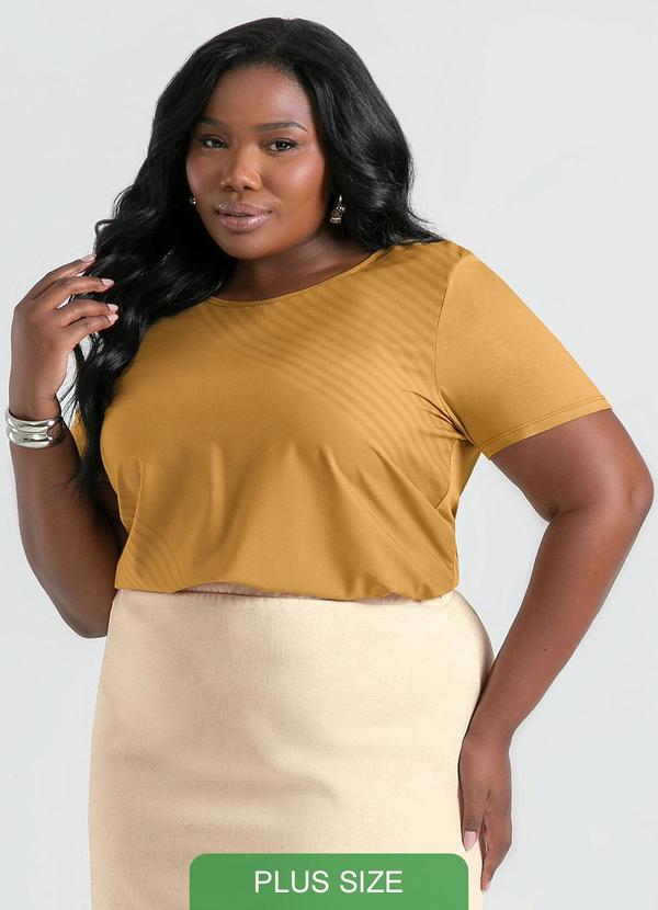 Cativa - Blusa Plus Size em Misturinha Marrom