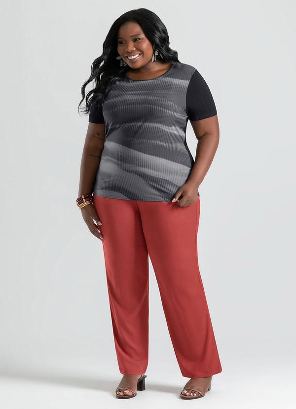 Cativa - Blusa Plus Size em Misturinha Preto 4