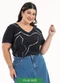 Habana - Blusa Plus Size em Misturinha Preto - variação: Preto