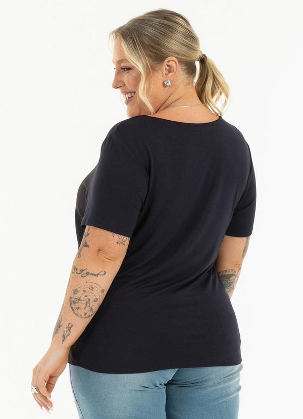 Habana - Blusa Plus Size em Misturinha Preto 2