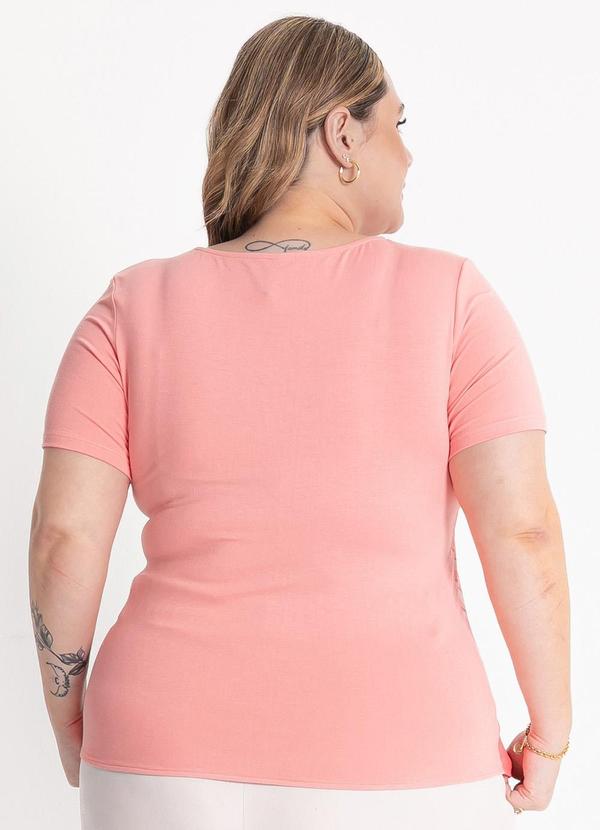 Habana - Blusa Plus Size em Misturinha Rosa Claro 2