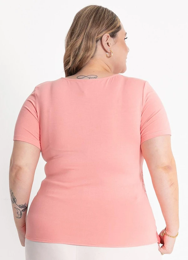 Habana - Blusa Plus Size em Misturinha Rosa Claro 2