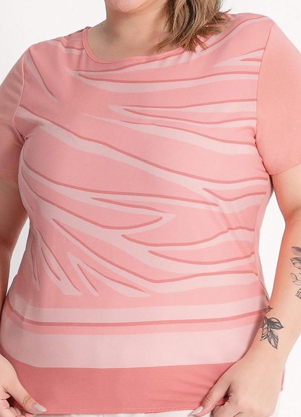 Habana - Blusa Plus Size em Misturinha Rosa Claro 1