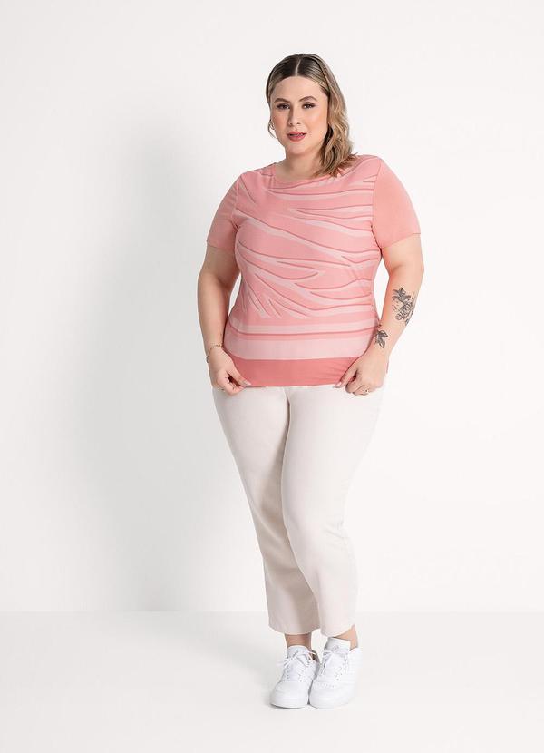 Habana - Blusa Plus Size em Misturinha Rosa Claro 4