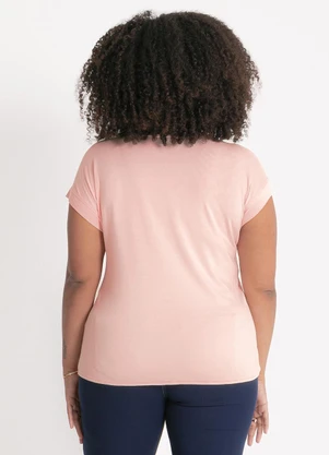 Habana - Blusa Plus Size em Misturinha Rosa Claro - HABANA