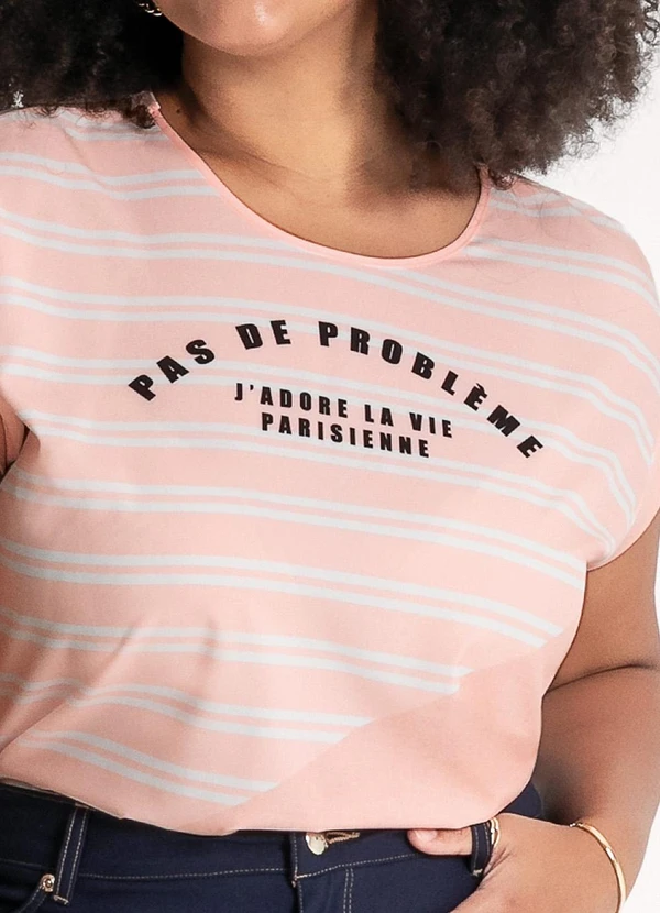 Habana - Blusa Plus Size em Misturinha Rosa Claro 3