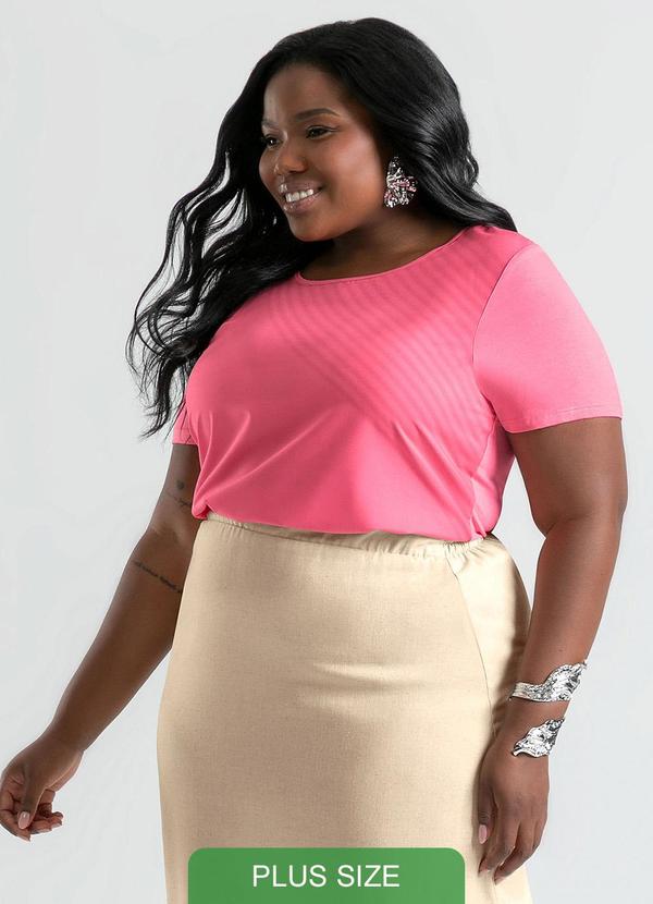 Cativa - Blusa Plus Size em Misturinha Rosa