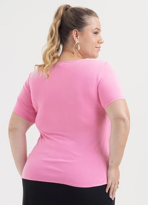 Cativa - Blusa Plus Size em Misturinha Rosa - CATIVA