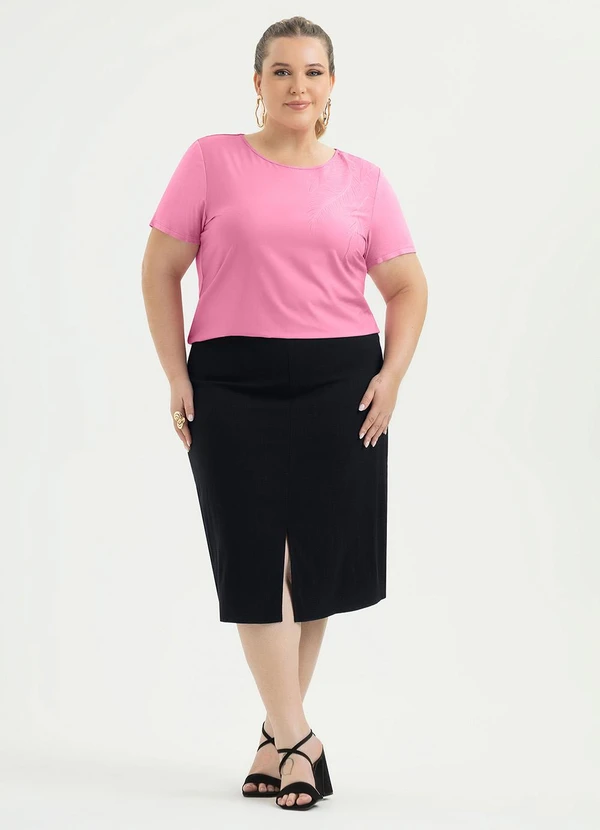 Cativa - Blusa Plus Size em Misturinha Rosa 4