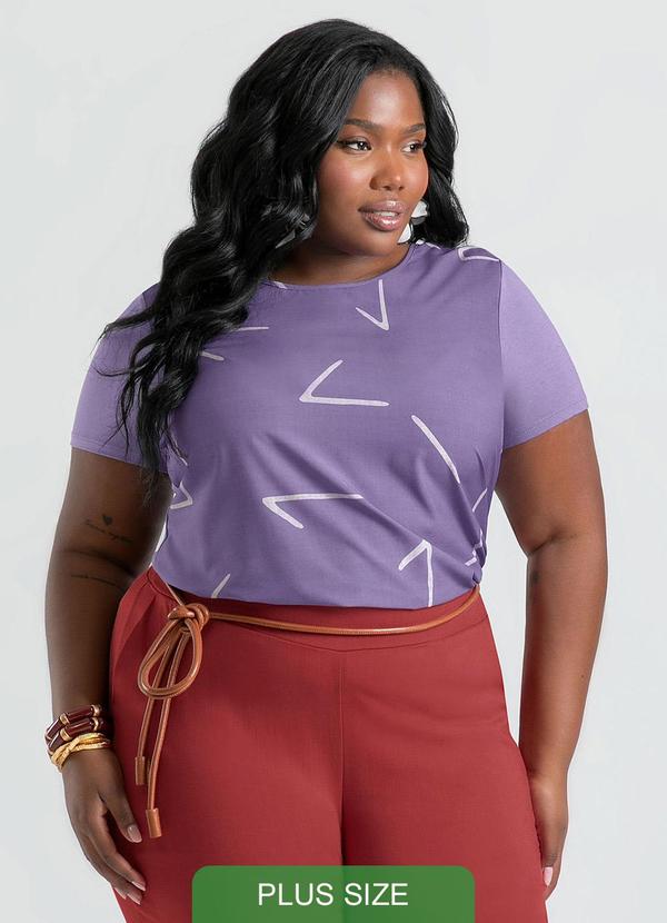 Cativa - Blusa Plus Size em Misturinha Roxo