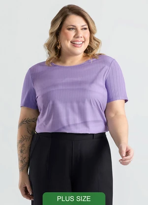 Cativa - Blusa Plus Size em Misturinha Roxo - CATIVA