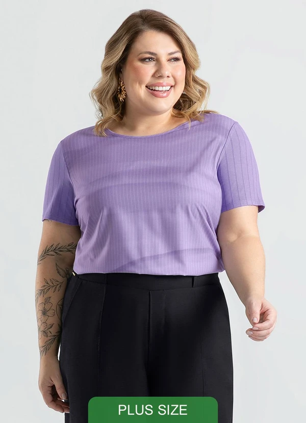 Cativa - Blusa Plus Size em Misturinha Roxo