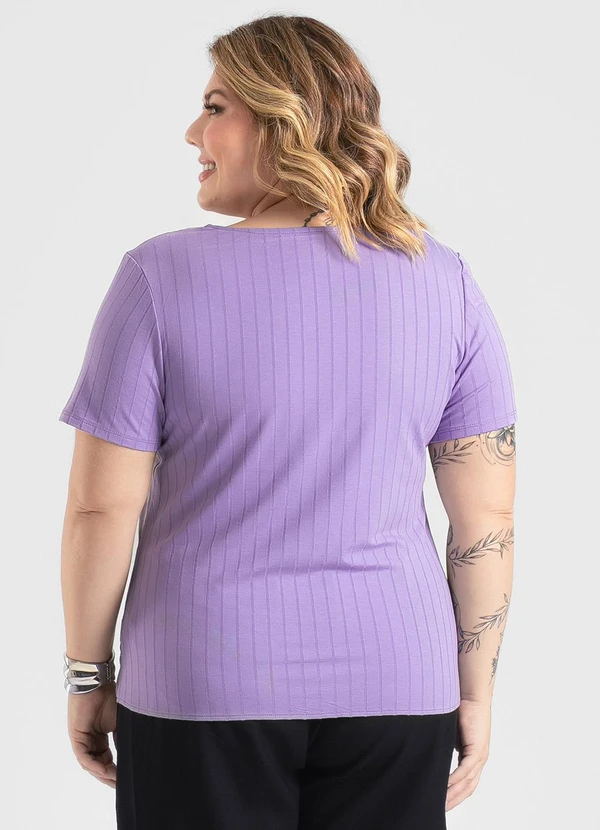 Cativa - Blusa Plus Size em Misturinha Roxo 2