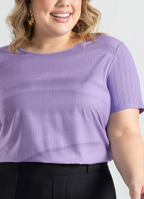 Cativa - Blusa Plus Size em Misturinha Roxo 3