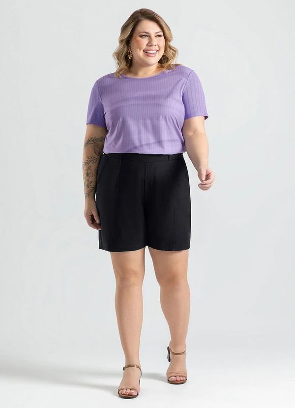 Cativa - Blusa Plus Size em Misturinha Roxo 4