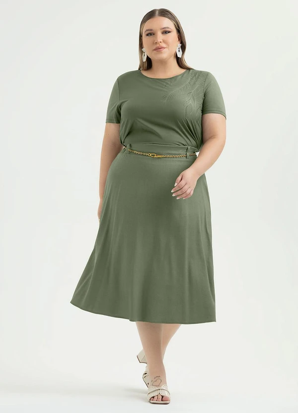 Cativa - Blusa Plus Size em Misturinha Verde Escuro 4