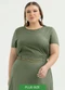 Cativa - Blusa Plus Size em Misturinha Lilás - variação: Verde Escuro