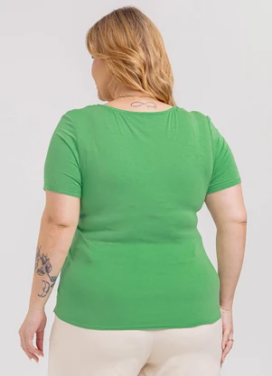 Habana - Blusa Plus Size em Misturinha  Verde - HABANA