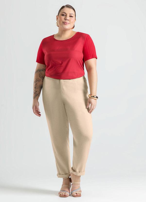 Cativa - Blusa Plus Size em Misturinha Vermelho Escuro 4
