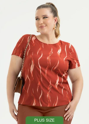 Cativa - Blusa Plus Size em Misturinha Vermelho Escuro - CATIVA