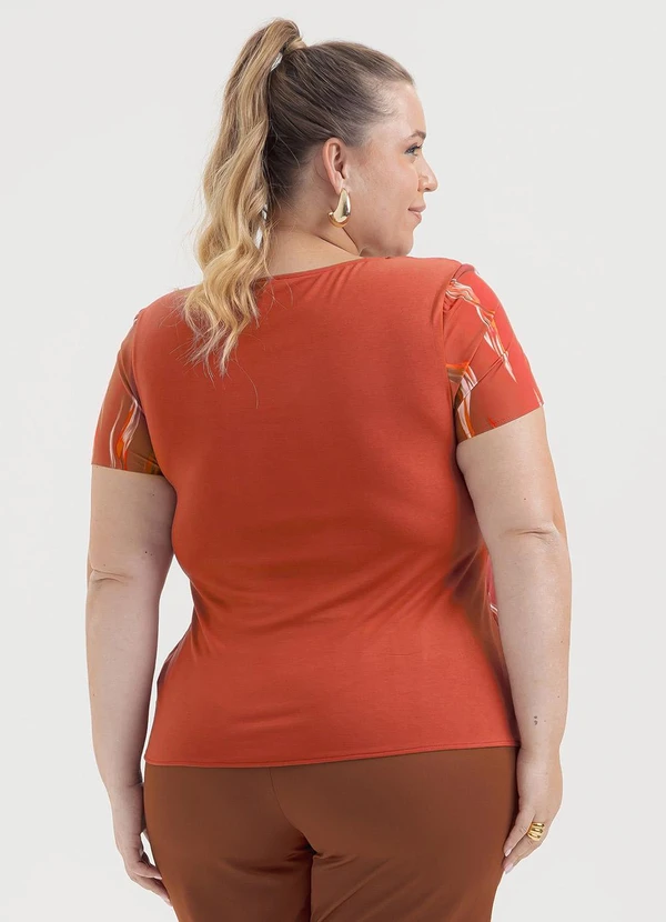 Cativa - Blusa Plus Size em Misturinha Vermelho Escuro 2