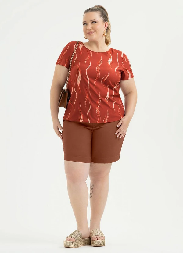 Cativa - Blusa Plus Size em Misturinha Vermelho Escuro 3