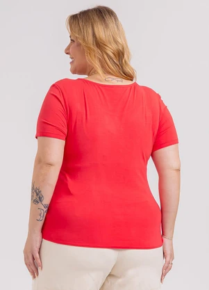 Habana - Blusa Plus Size em Misturinha  Vermelho - HABANA