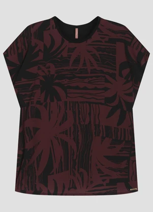 Cereja Rosa - Blusa Plus Size em Tecido Plano Preto - CEREJA ROSA