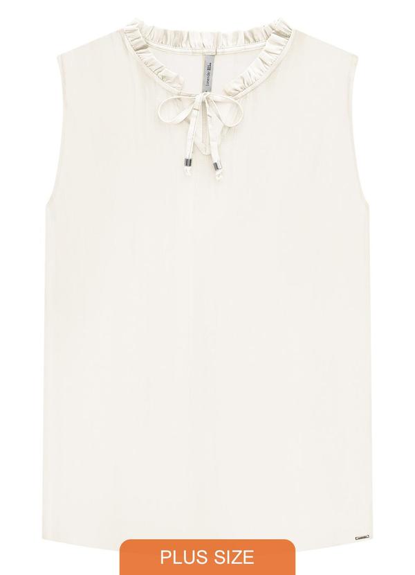 Lunender Mais Mulher - Blusa Plus Size em Tecido Rayon Branco
