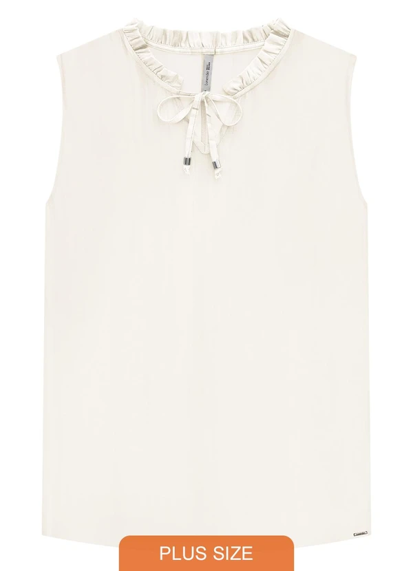 Lunender Mais Mulher - Blusa Plus Size em Tecido Rayon Branco