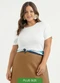 Cativa - Blusa Plus Size em Viscose Caramelo - variação: Branco