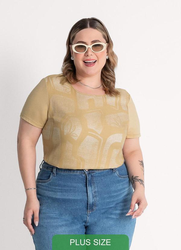 Habana - Blusa Plus Size em Viscose Caramelo 1