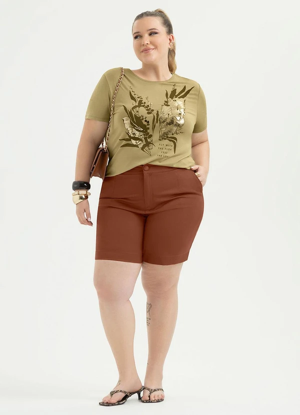 Cativa - Blusa Plus Size em Viscose Caramelo 4