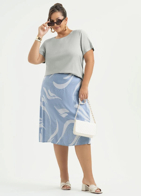 Cativa - Blusa Plus Size em Viscose Cinza 3