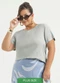 Cativa - Blusa Plus Size em Viscose Caramelo - variação: Cinza