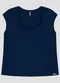 Cereja Rosa - Blusa Plus Size em Viscose com Elastano Azul - variação: Azul