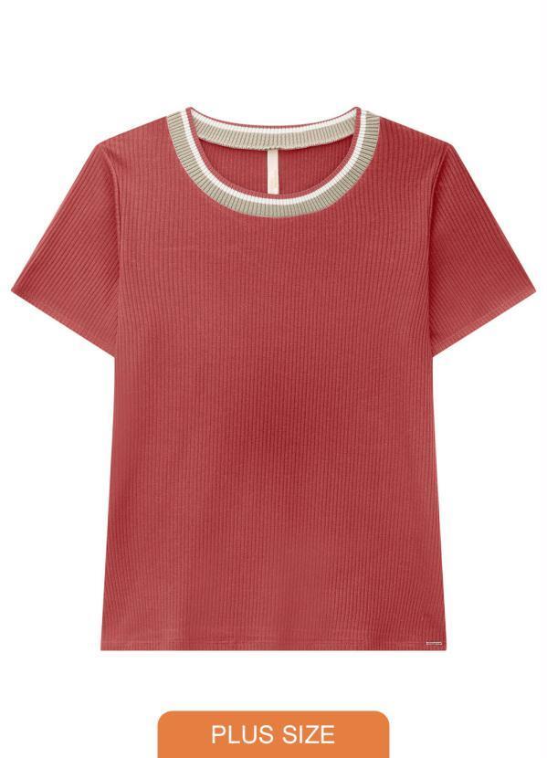 Lunender Mais Mulher - Blusa Plus Size em Viscose Goiaba