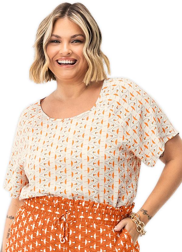 Secret Glam - Blusa Plus Size em Viscose Khyara Bege