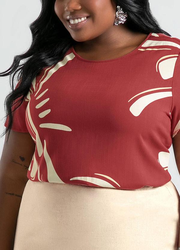 Cativa - Blusa Plus Size em Viscose Marrom Escuro 3