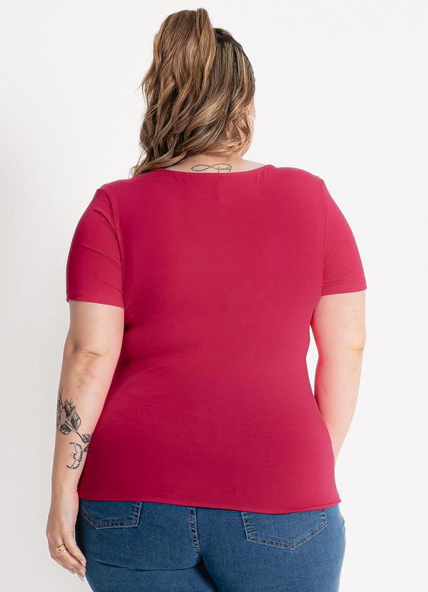 Habana - Blusa Plus Size em Viscose Pink 2