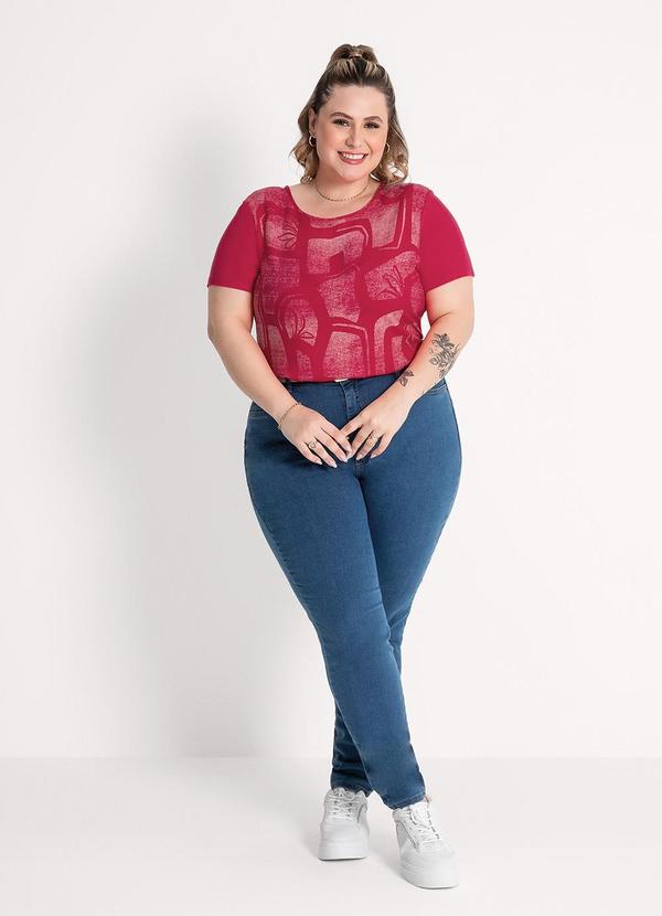 Habana - Blusa Plus Size em Viscose Pink 4